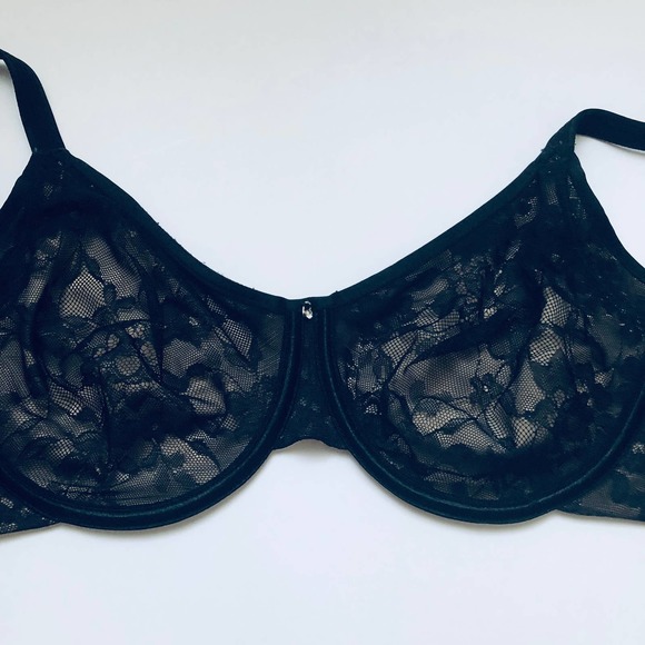 Le Mystere Lace Perfection Smoother Underwire Bra 32DD/32E Black 4030903 BPLLK - Picture 4 of 10